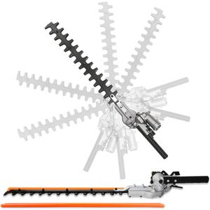 Hedge Trimmer Attachment, 16 Inch Universal Design, 270 Rotation Capability Dual-Direction Structure, Compatible with Husqvarna, Troy-Belt, Remington Gasoline Trimmers, 3-Year