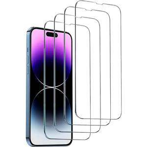 4-Pack Tempered Glass Screen Protector for iPhone 17/16/15/14/13/12/11 Pro Max/Plus 12Mini/13Mini Air [9H Hardness][Anti-Fingerprint][Shatterproof] HD Clear Film (For iPhone 17)