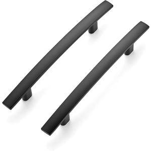 Ravinte 15 Pack | 6'' Curved Cabinet Pulls Matte Black Kitchen Drawer Pulls Arch Cabinet Handles 6Length, 3.75 Hole Center