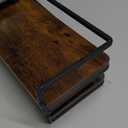 Meangood Floating Shelves Wall Mounted Set of 2, Rustic Wood Wall Storage Shelves for Bedroom,Living Room,Bathroom, Kitchen Rustic Brown