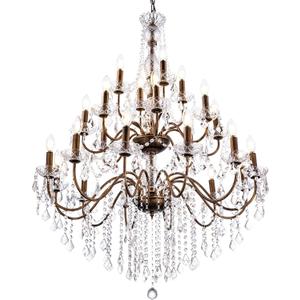 Wellmet Black Chandelier Light Fixture, Luxury Maria Theresa Crystal Chandeliers for High Ceiling Foyer, 24 Lights Hanging Pendant Light for Living Room EntryWay Hall Staircase Large 35.66" (Bronze)