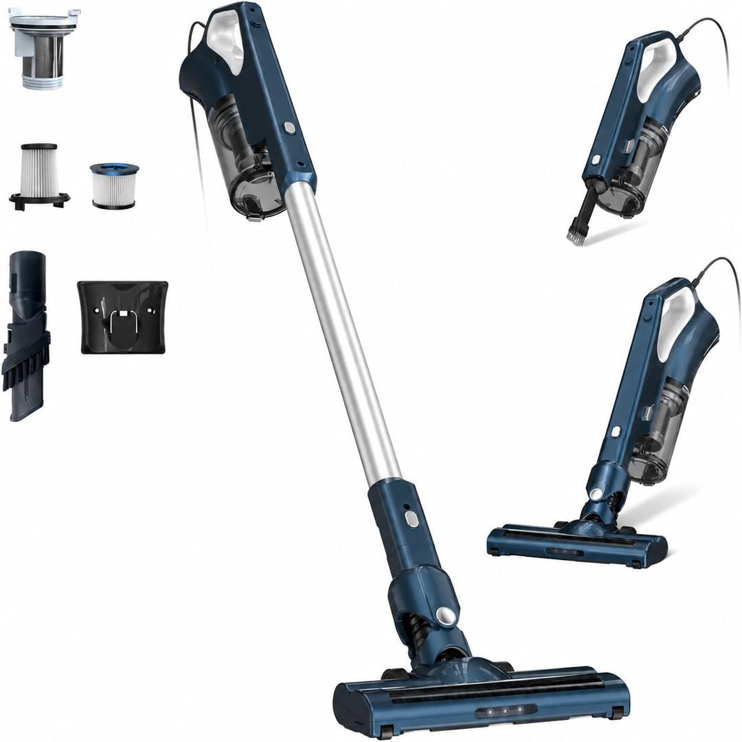 Stick Vacuum Corded Upgraded LED Light Dual HEPA Lightweight VA002