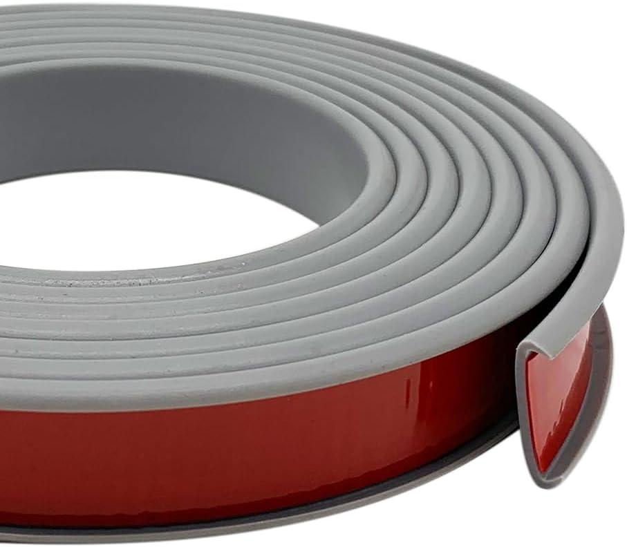 U-Shape Plywood Edge Banding - 3/4" Edge Protector, Self-Adhesive Trim for Veneer, Furniture, Countertop, Table, Sheet Metal - Grey, 20Ft (3/4inch (20Ft), Gray)