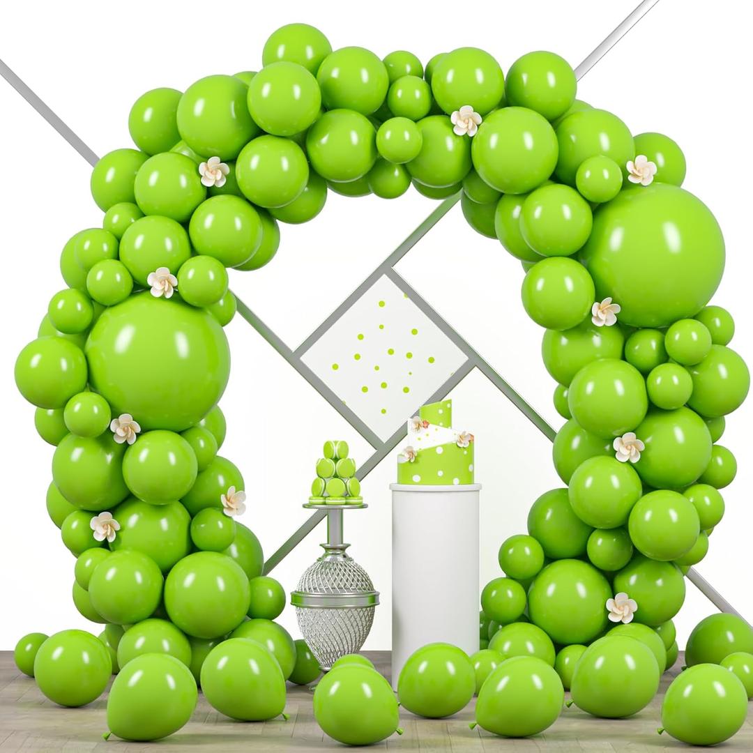 Voircoloria 90pack Lime Green Balloons Different Size 18/12/10/5 Inch Lime Green Balloon Garland Arch Kit for Graduation, Wedding, Birthday, Christmas, Baby Shower, Anniversary Party Decorations