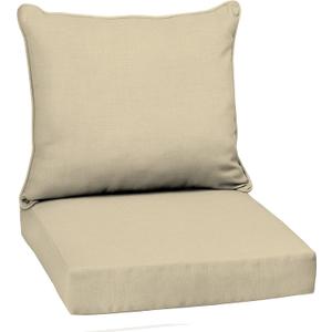 Arden Outdoor Deep Seat Cushion Set, 22 in x 24 in, Weather-Proof, Rain-Proof, Fade Resistant Patio Cushion Tan Leala