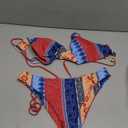 ZAFUL Women's Two-Piece Scoop Neck Bikini Crop Top Criss Cross Push Up Bikini Set Tanks Top Bathing Suit, Size 6