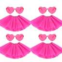 4 PCS Adult Tutus Skirts for Women Tutu Skirt Elastic Tulle Tutu Colored Tutus for Dance Runners Halloween Party