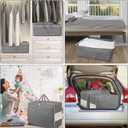 84L Extra Large Storage Bags, Folding Moving Comforter Blanket Storage Bags Closet Organizers and Storage Containers for Clothes with Strong Handles&Zippers Clear Window for Bedding Pillow, Grey, 2Pack