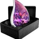 Trupoint Memorials Small Urns for Human Ashes Keepsake, Decorative Mini Cremation Urn for Adult Men & Women  Small, Purple Blue Butterfly Teardrop