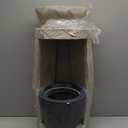 32" Geometric Outdoor Fountain with Birdfeeder