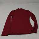 ANRABESS Women's Lettuce Trim Mock Neck Long Sleeve Tops 2025 Casual Dressy Ribbed Knit Slim Fit Tee Shirt Fall Layer Outfits (Wine Red, S)