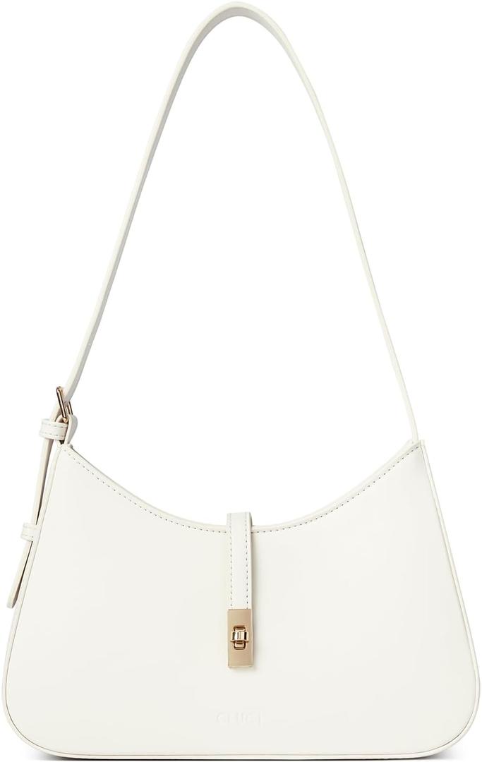 CLUCI Shoulder Bag for Women, Purses for Women, Handbag Hobo Bags Vegan Leather Crossbody Purse with Adjustable Strap (A-2 Off White)
