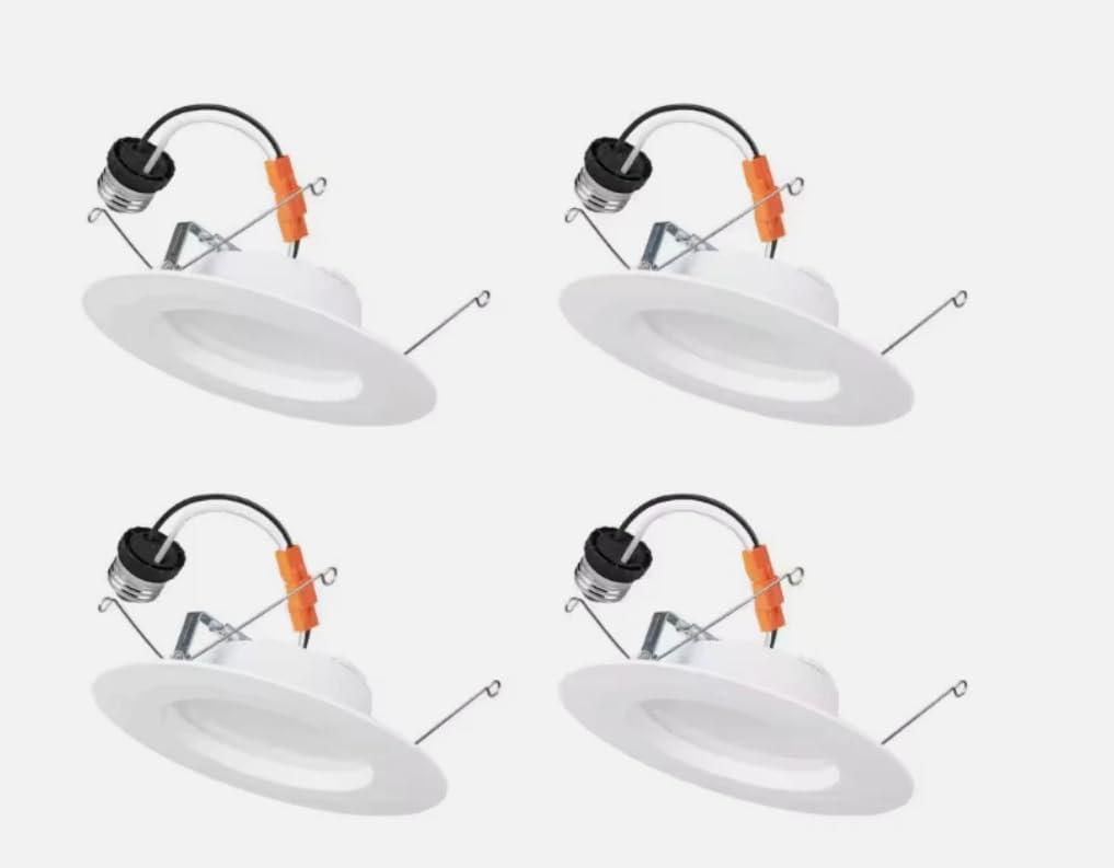 Commercial Electric 5/6 in. Integrated LED Recessed Retrofit Light Trim with Selectable Color Temperature, (4-Pack) NS01dA09FR2-259