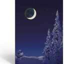 Silent Night Christmas Holiday Card - 18 Christmas Cards & Envelopes - Winter Holiday Forest (Standard)