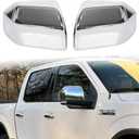 AUCERAMIC Chrome Plated Full Mirror Covers Compatible with 2015-2020 Ford F150 Pickup 2-Door 4-Door Side View Mirror Back Cover Cap