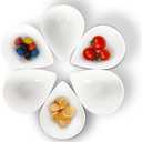 Keponbee Ceramic Dip/Dipping Bowls Set Small White Porcelain Soy Sauce Dish/Bowls Set of 6 - Good for Dessert, Cereal,Ketchup, Soy Sauce, BBQ and Other Party Dinner, 5 oz/pc