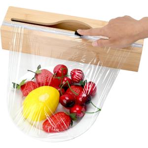 Plastic Wrap Dispenser with Cutter,Cling Wrap with Slide Cutter for Kitchen Storage Organization Holder for 12" Roll