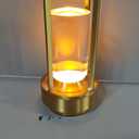 Portable Metal Table Lamp for Indoor/Outdoor ,Rechargeable Cordless LED Lamp, 3-Colour Infinitely Dimming Battery Powered Small Desk Lamp, Restaurant/Bedroom/Bar/Coffee Shop/Camping Light (Gold)