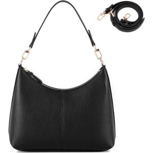 Keyli Small Shoulder Handbags for Women Mini Purse Waterproof Soft Leather Crossbody Bags for Work Shopping Travel (Black)