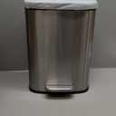 Garvee 3.2 Gallon Trash Can for Kitchen, Stainless Steel Step Trash Can with Soft-Close Lid & Removable Inner Bucket, Rectangular Garbage Can for Office Bathroom Living Room, Silver