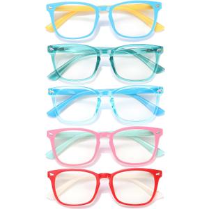 CHEERS DEVICES Blue Light Glasses for Kids Boys Girls Teens - 5 Pack Computer Glasses with Unbreakable Frame and Anti-Glare - blue light glasses for teen girls, lentes de sol para niños (Age 6-14)