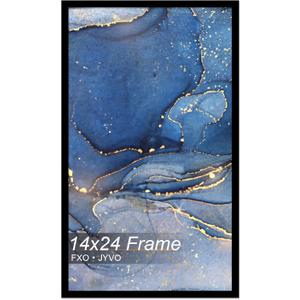 Fxojyvo 14x24 Poster Frame, Black Frame for 14 x 24 Inch Picture Poster Photo, Light Weight and High Transparent 14 by 24 Frame for Wall - 1 Pack/Black