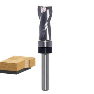 Up-Cut Top Bearing Flush Trim Router Bit 1/4 Shank - 1/2" Cutting Dia, 1-1/8" Cut Height, Carbide Spiral Pattern Template Flush Cut Router Bit, for Wood Trimming