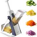 SupMaKin Safe Mandoline Slicer for Kitchen, Potato Slicer, All in 1 Vegetables Slicer and Chopper, French Fry Cutter, Adjustable Thickness, Dishwasher Safe Chopping Artifact Gift (Blue)