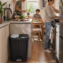 Step N' Sort 2 x 5.5 Gallon, Dual Trash and Recycling Bin with Slow Close Lid,Black,40 Liter,SNS402-B