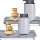 Foleto Home Sink Caddy 2pcs Dries Instantly Kitchen Sink Organizer Sponge Decor Riser with Stainless Steel Feet Modern Diatomaceous Earth Sink Tray for Soap Water Bottles Candles Protection