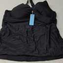 Women's Underwire Tankini Top Only - Push Up Swimsuit Top with Bra Support Tummy Control Bathing Suit Top No Bottom 2025 (Medium, Black)