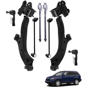 Munirater 8PCS Front Lower Control Arm and Ball Joints Tie Rod Ends Sway Bar Links Replacement for CR-V 2007-2011