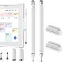 2Pcs Stylus and Mount for Skylight Calendars 15/27 Inch, 2in1 Dual Tip Pen Compatible with Skylight 15.6-Inch,27-Inch Calendar Pen with Holder Mount (2*Stylus+Holder White)