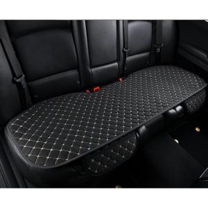 Car Seat Covers Auto Cushion Vehicle Long Rear Seat Chair Cover Protective Mat pad for Baby, SUV, Skin-Friendly Golden Embroidery Thread (Black-Rear)