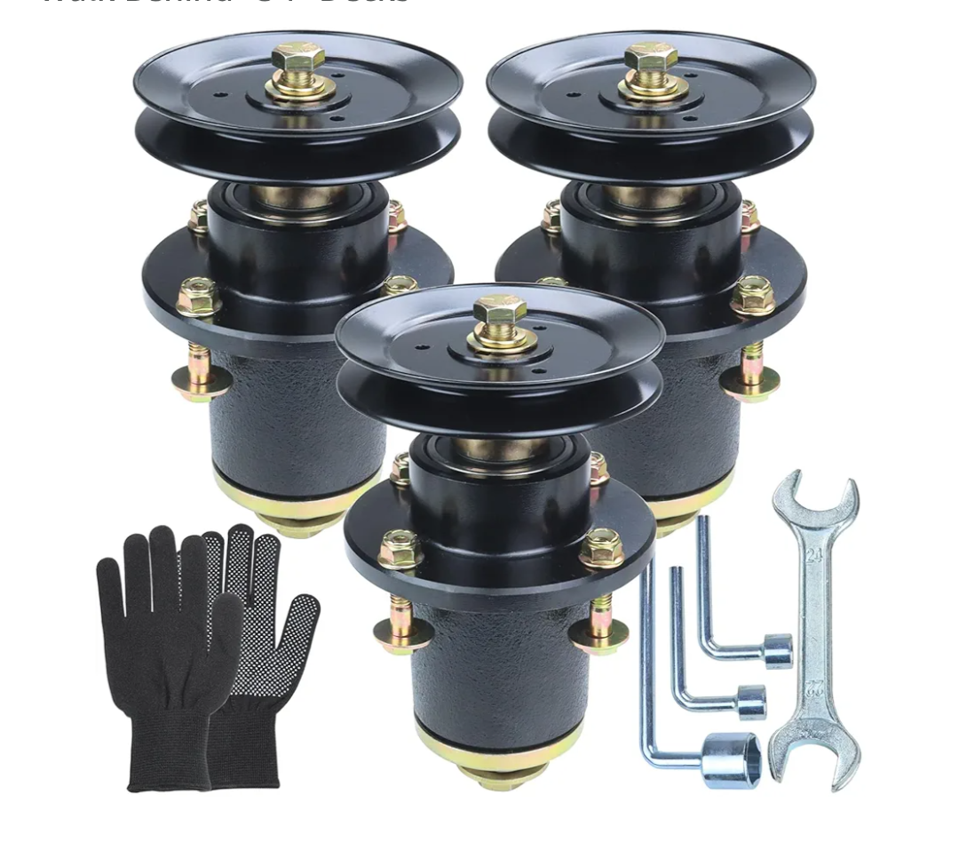 GELASKA 3 Pack 037-6015-50 Spindle Assembly with 033-6006-00 Spindle Pulley Replaces 037-6015-00 for Bad Boy ZT Elite 54", Maverick 54", ZT Elite Limited 54", Walk Behind 54" Deck Assembly
