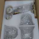 DvmTeom Gold Vintage Bathroom Light Fixtures, 3-Lights Bathroom Vanity Light, Antique Brushed Gold Lighting Fixtures Over Mirror with Crystal Glass Shade, Wall Sconce Lighting