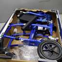 Drive Medical TS19 Aluminum Transport Chair with Removable Flip-Back Arms, Blue