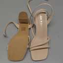 Shoe'N Tale Women's Strappy Heels Sexy Stilettos Summer Heeled Sandals High Heel Ankle Buckle Square Toe Dressy Shoes 7