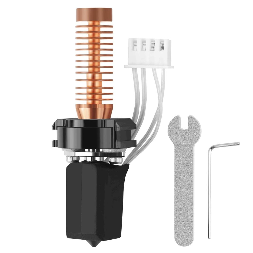Upgrade Ceramic Hotend Kit for Flashforge Adventurer 5M/5M Pro 3D Printer,Rapid Heating Quick-Detachable 0.4mm Hardened Nozzle+Chrome Plated Brass heatbreak Heating Block Integrated Structure
