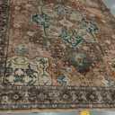 GENIMO 9x12 Area Rugs for Living Room, Non Slip Machine Washable Vintage Rugs, Low Pile Lightweight Chenille Print Large Rug for Bedroom, Dining Room, Home Office, Rosewood