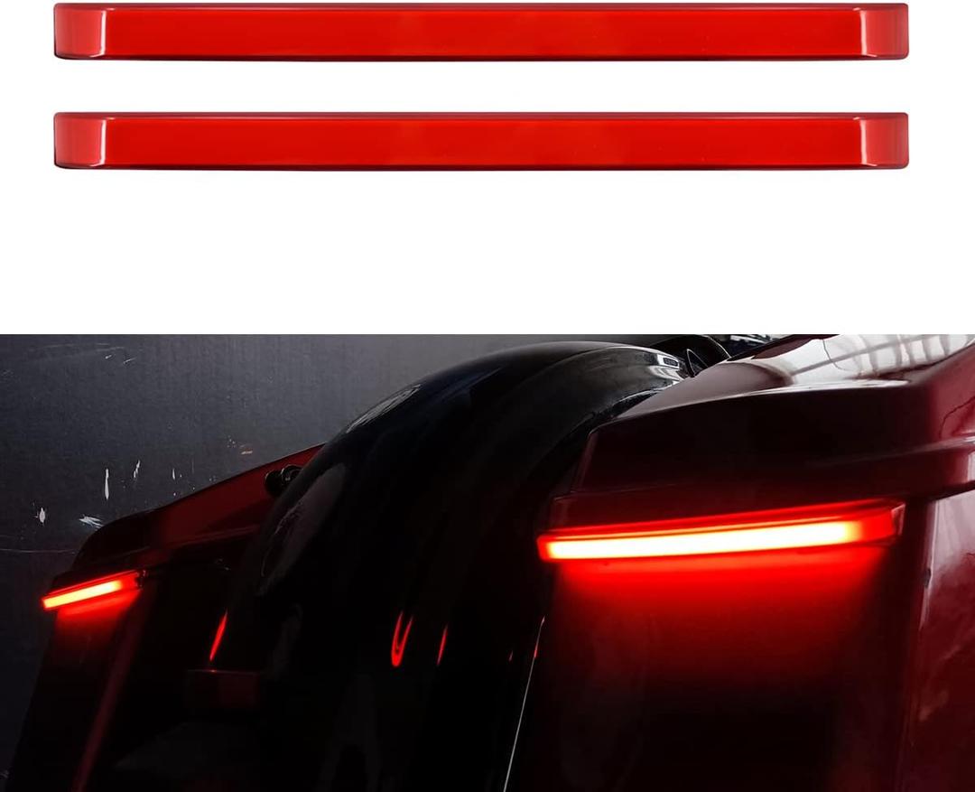 Saddlebag Tail Light LED Running Brake Sequential Turn Signal Lamp Fit for Harley Touring Electra Glide Street Road Glide 2014-Later Red Lens