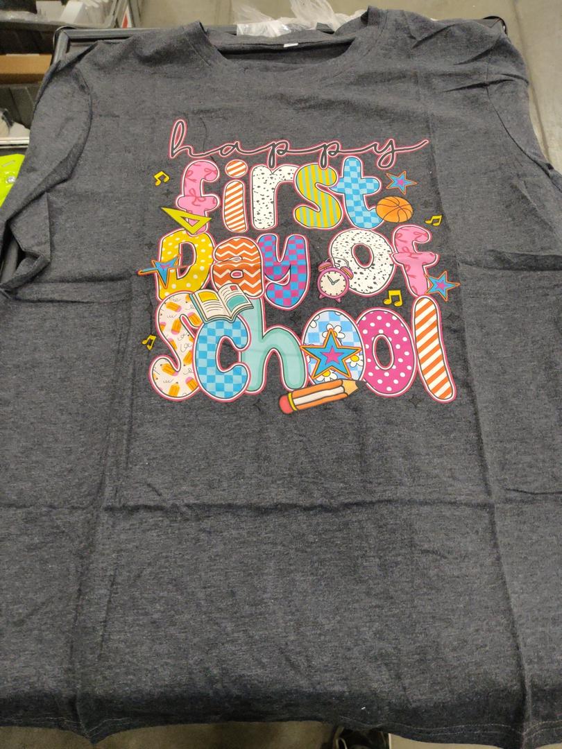 First Day of School... Gift Cute Tee Tops Gray L