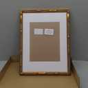 ArtXO 12"x16" Picture Frame Wooden, Display Pictures 8.5"x11" with Mat or 12"x16" Without Mat,Gold Bamboo Poster Frames,Hanging Photo Frame Wall