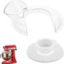 Pouring Shield and Mixer Bowl Cover Compatible with Kitchenaid 6-7QT Bowl-Lift Stand Mixers Accessories and Attachments, Splatter Guard for Stainless Steel Mixer Bowl to Prevent Spilling