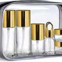 Glass Travel Bottles for Toiletries,TSA ApprovedLeak Proof Refillable Travel Size Containers with Pump Spray Dropper Jars for Skincare Lotion Cream or Shampoo