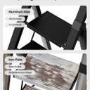 5 Step Ladder, Lightweight Folding Step Stool withConvenient Handgrip,Aluminum 330lbs Capacity Step Ladderfor Office,Household,Kitchen(Black)