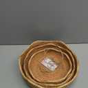 YANGQIHOME Rattan Bread Basket, Round Fruit Baskets, Wicker Storage Bowls, Natural Woven Serving Basket Bowls, Decorative Baskets for Kitchen Counter Organizing, Set of 3