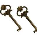 9 x KY-5 Antique Brass Plated Universal Skeleton Key (2 PCS) - Reproduction Key Replacement for Antique, Vintage & Modern Furnitures and Locks
