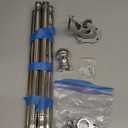 Gold-Plated Flag Head Flagpole Set Rotating Flagpole Stand Outdoor Residential Kit Flag Pole Swivel Rings Random Color (Silver)