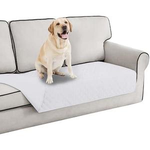 Easy-Going 100% Waterproof Dog Bed Cover Reversible Leak Proof Couch Cover Washable Sofa Cover Furniture Protector Blanket for Pets Kids Children Dog Cat (30x70 Inch, White/White)